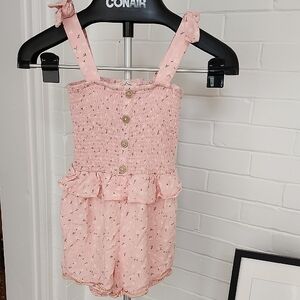 Pink Kids Romper with Ruffle Detail, 12
